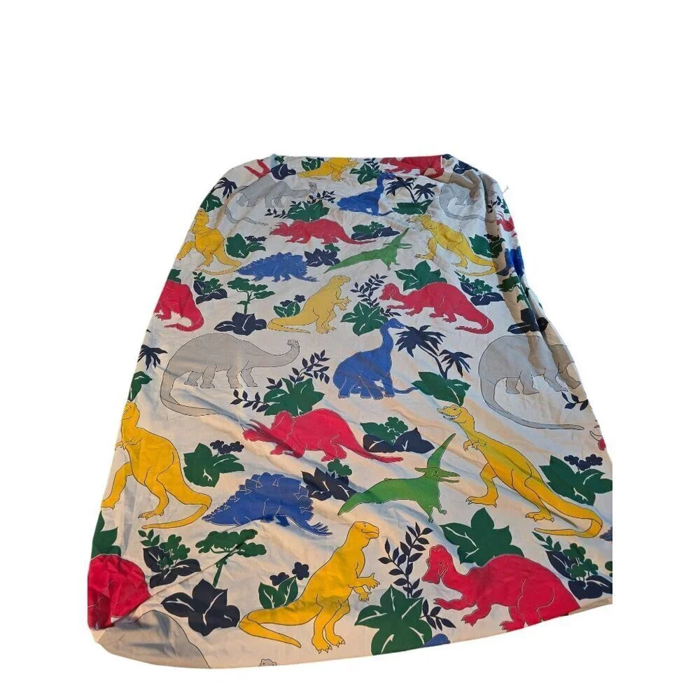 Vintage 80s Dinosaur Sheets Set Flat Fitted T-rex